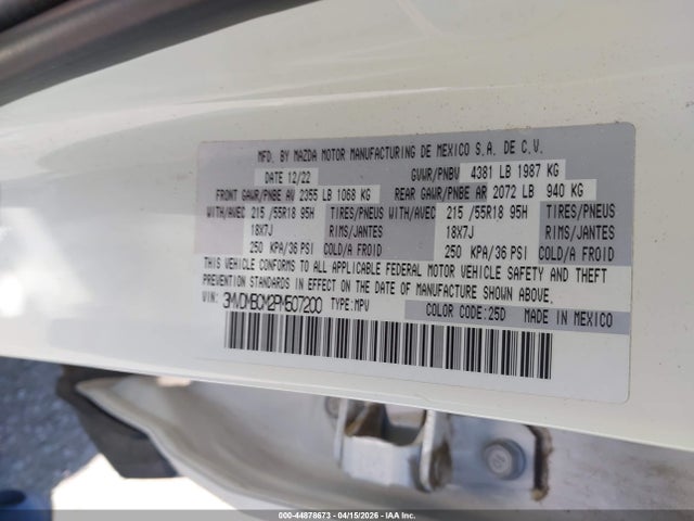 Aukcja sprzedaży 2023 Mazda Cx-30 2.5 S Preferred, vin: 3MVDMBCM2PM507200, numer aukcji: 44878673