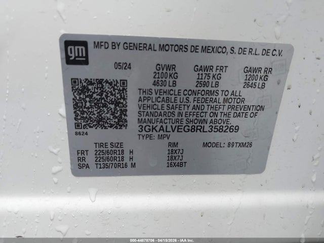 2024 Gmc Terrain Awd Slt მანქანა იყიდება აუქციონზე, vin: 3GKALVEG8RL358269, აუქციონის ნომერი: 44878706