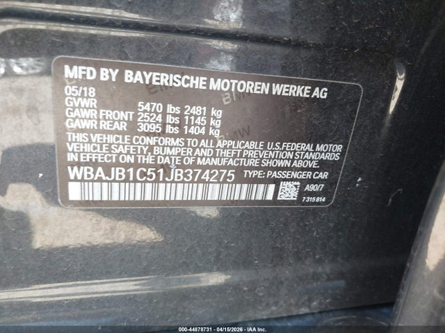WBAJB1C51JB374275 BMW 530e Xdrive Iperformance