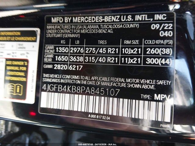 4JGFB4KB8PA845107 Mercedes-Benz Gle 350 4matic