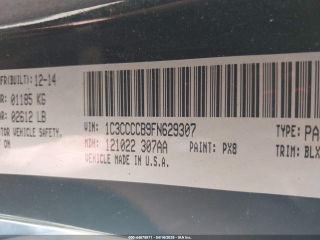 2015 Chrysler 200 C მანქანა იყიდება აუქციონზე, vin: 1C3CCCCB9FN629307, აუქციონის ნომერი: 44878871