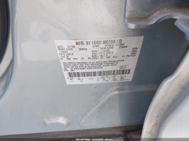 Aukcja sprzedaży 2008 Lincoln Mkx, vin: 2LMDU68CX8BJ23578, numer aukcji: 44878886