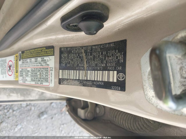 44878887 :رقم المزاد ، 4T1BK36B36U117873 vin ، 2006 Toyota Avalon Limited مزاد بيع