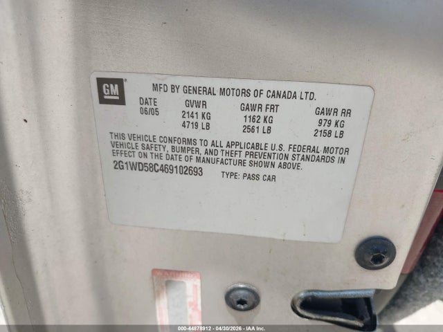 Aukcja sprzedaży 2006 Chevrolet Impala Ss, vin: 2G1WD58C469102693, numer aukcji: 44878912