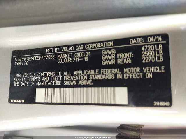 2015 VOLVO S60 YV149MFD5F1317858 Photo 8