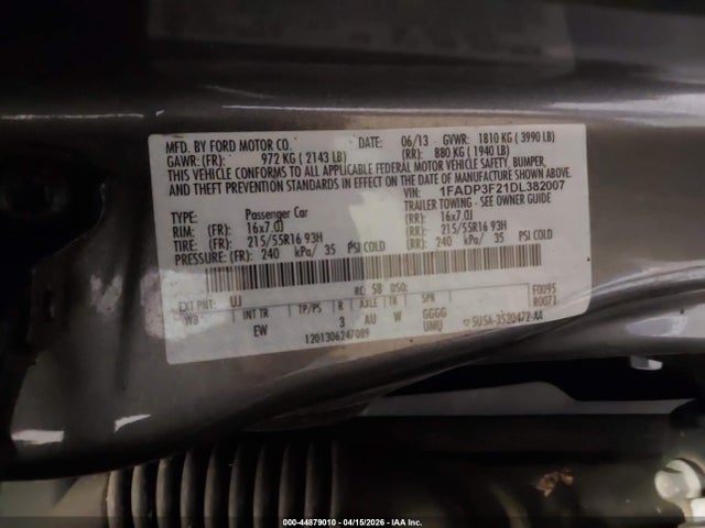 Продаж на аукціоні авто 2013 Ford Focus Se, vin: 1FADP3F21DL382007, номер лоту: 44879010