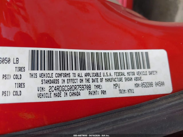 Продаж на аукціоні авто 2013 Dodge Grand Caravan Sxt, vin: 2C4RDGCG0DR759708, номер лоту: 44879055