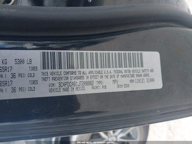 Продаж на аукціоні авто 2018 Dodge Journey Se, vin: 3C4PDCAB1JT208882, номер лоту: 44879073