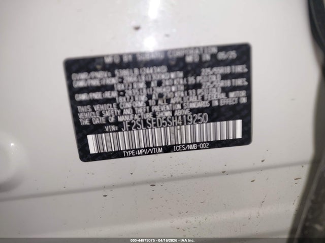 44879075 :رقم المزاد ، JF2SLSED5SH419250 vin ، 2025 Subaru Forester Premium Hybrid مزاد بيع