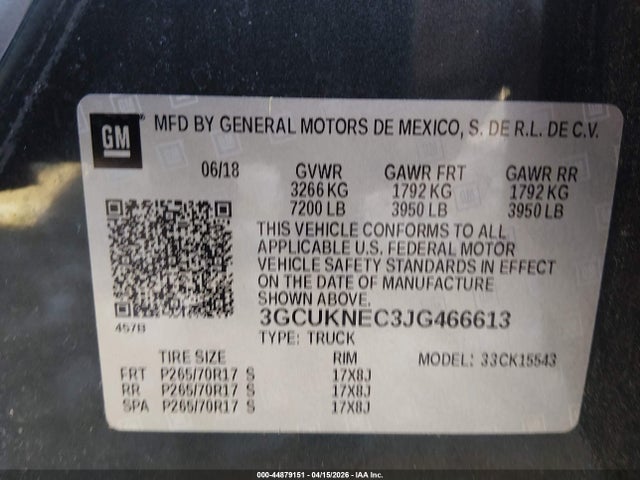 2018 CHEVROLET SILVERADO 1500 3GCUKNEC3JG466613 Photo 8