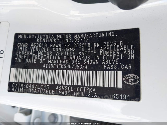 4T1BF1FK5HU795374 Toyota CAMRY XSE
