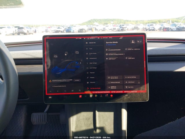 44879214 :رقم المزاد ، 5YJ3E1EA5SF062665 vin ، 2025 Tesla Model 3 Long Range Rear-wheel Drive/standard Rear-wheel Drive مزاد بيع