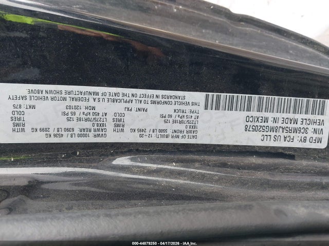 2021 Ram 2500 Tradesman  4x4 8' Box მანქანა იყიდება აუქციონზე, vin: 3C6MR5AJ8MG520578, აუქციონის ნომერი: 44879250