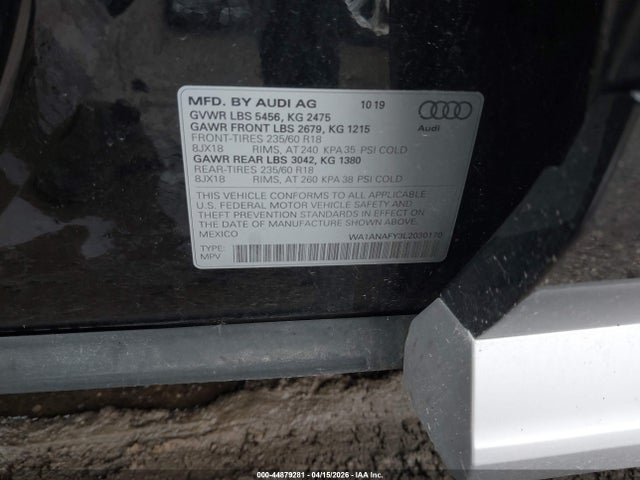 Aukcja sprzedaży 2020 Audi Q5 Premium 45 Tfsi Quattro S Tronic/titanium Premium 45 Tfsi Quattro S Tronic, vin: WA1ANAFY3L2030170, numer aukcji: 44879281