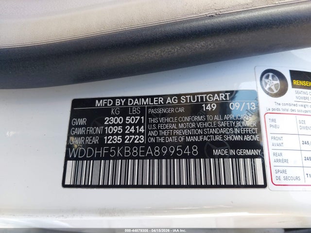 Mercedes-Benz E 350 2014 WDDHF5KB8EA899548 Image 9
