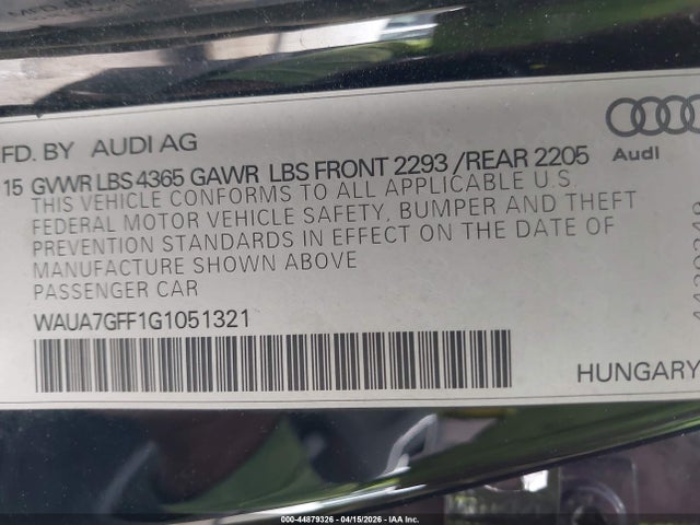 2016 AUDI A3 WAUA7GFF1G1051321 Photo 8