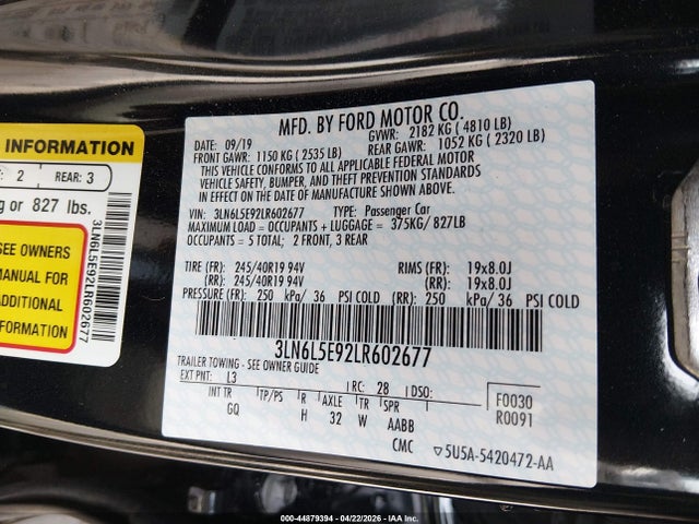 Lincoln Mkz Reserve 2020 3LN6L5E92LR602677 Image 9