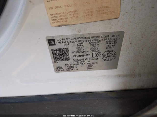 44879442 :رقم المزاد ، 3GKALVEX2LL157636 vin ، 2020 Gmc Terrain Slt مزاد بيع