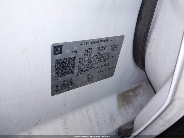 Auction sale of the 2019 Chevrolet Suburban Lt, vin: 1GNSKHKC2KR394972, lot number: 44879494