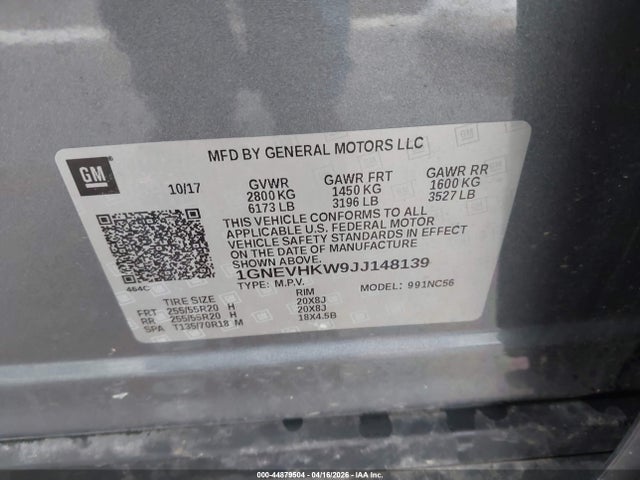 1GNEVHKW9JJ148139 Chevrolet Traverse 3lt