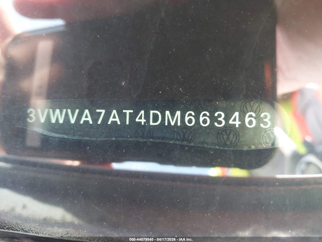 44879540 :رقم المزاد ، 3VWVA7AT4DM663463 vin ، 2013 Volkswagen Beetle Turbo مزاد بيع