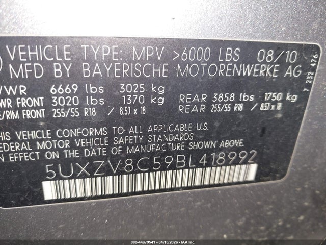 2011 BMW X5 5UXZV8C59BL418992 Photo 8