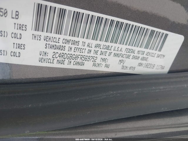 2C4RDGBG0FR569752 Dodge Grand Caravan Se