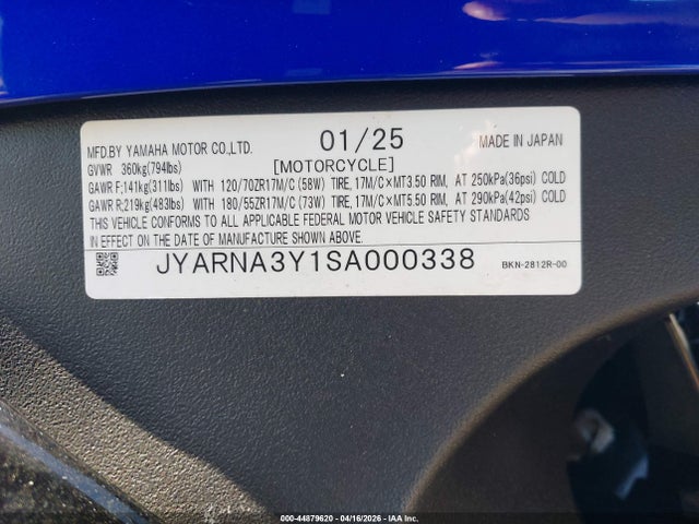 Yamaha Yzf890 C 2025 JYARNA3Y1SA000338 Image 10