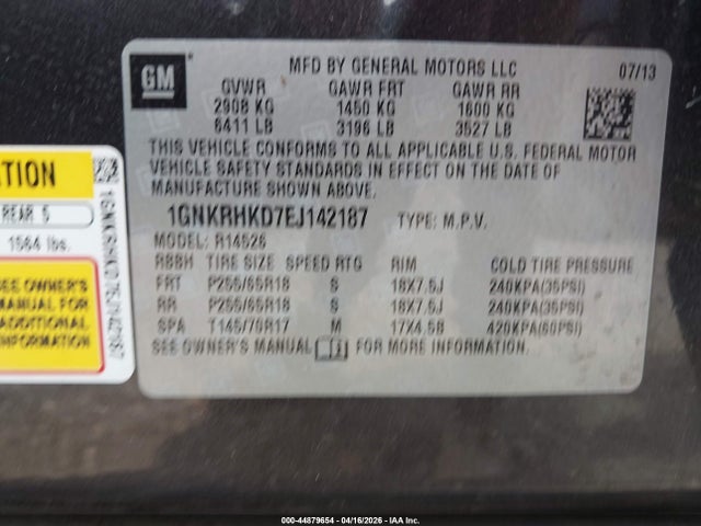 2014 CHEVROLET TRAVERSE 1GNKRHKD7EJ142187 Photo 8