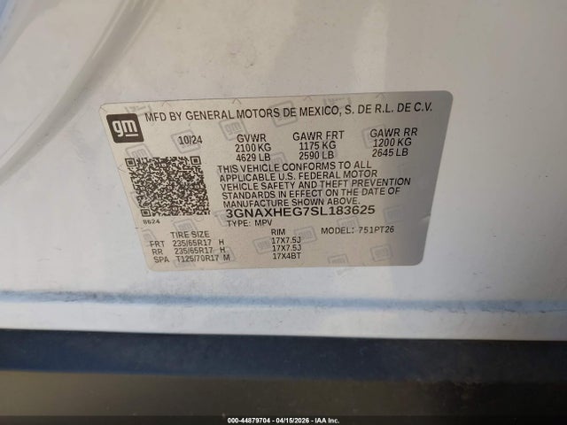 2025 CHEVROLET EQUINOX 3GNAXHEG7SL183625 Photo 8