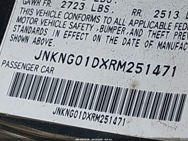 44879769 :رقم المزاد ، JNKNG01DXRM251471 vin ، 1994 Infiniti Q45 مزاد بيع