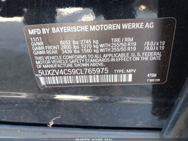 2012 BMW X5 5UXZV4C59CL765975 Photo 8