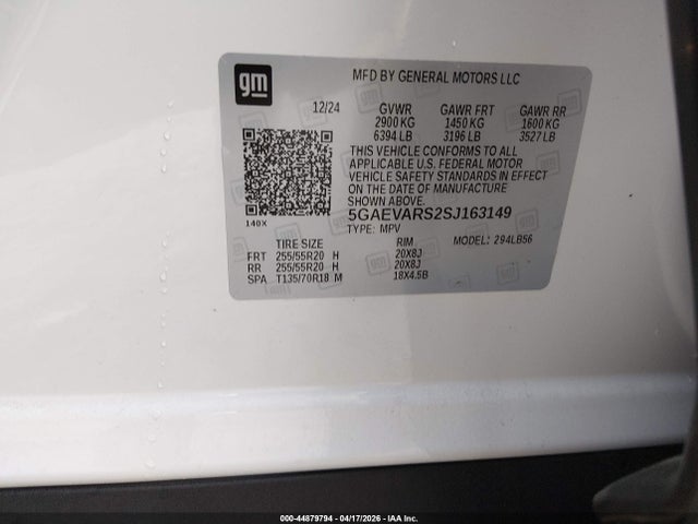 Aukcja sprzedaży 2025 Buick Enclave Preferred Fwd, vin: 5GAEVARS2SJ163149, numer aukcji: 44879794
