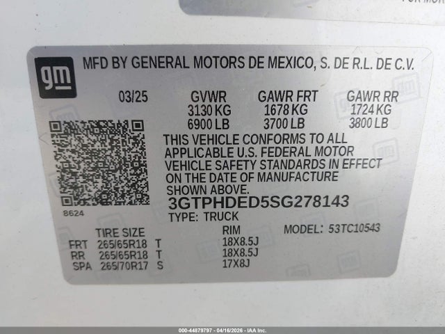 2025 GMC SIERRA 1500 3GTPHDED5SG278143 Photo 8
