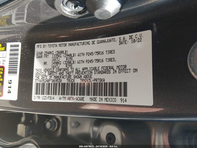 Aukcja sprzedaży 2023 Toyota Tacoma Sr, vin: 3TYAX5GN0PT069538, numer aukcji: 44879823