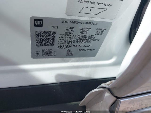 44879882 :رقم المزاد ، 1GYKPDRS6RZ711527 vin ، 2024 Cadillac Xt6 Awd Premium Luxury مزاد بيع