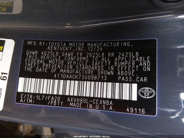 Toyota CAMRY LE 2025 4T1DAACK7SU098713 Image 9