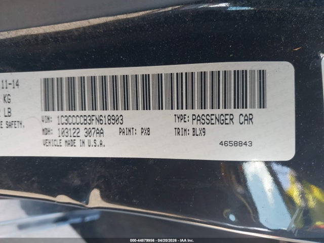 Продажа на аукционе авто 2015 Chrysler 200 C, vin: 1C3CCCCB3FN618903, номер лота: 44879956