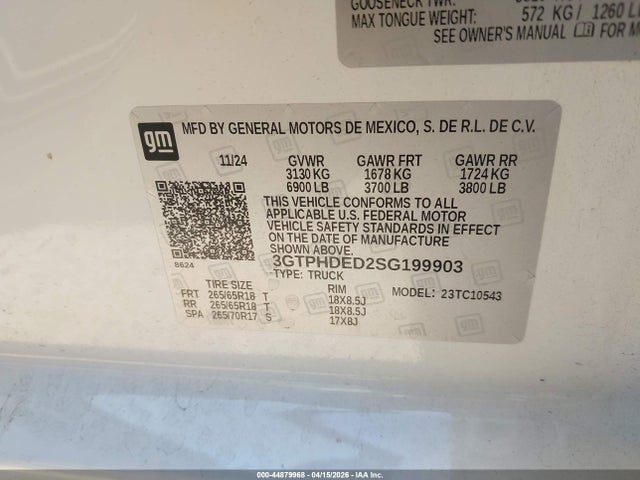 2025 GMC SIERRA 1500 3GTPHDED2SG199903 Photo 8