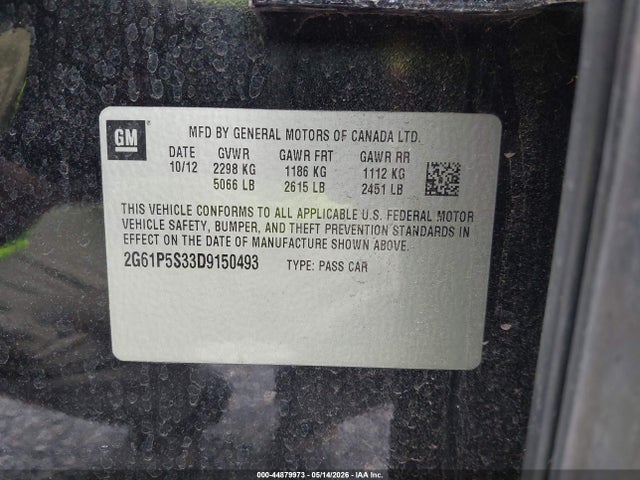 Продаж на аукціоні авто 2013 Cadillac Xts Luxury, vin: 2G61P5S33D9150493, номер лоту: 44879973