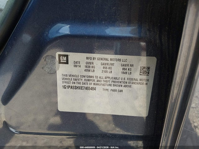 1G1PA5SHXE7465484 Chevrolet Cruze Ls Auto