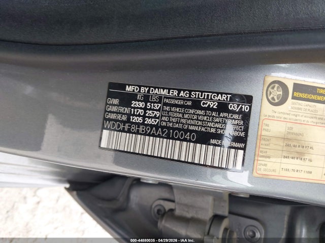 Продаж на аукціоні авто 2010 Mercedes-benz E 350 4matic, vin: WDDHF8HB9AA210040, номер лоту: 44880035