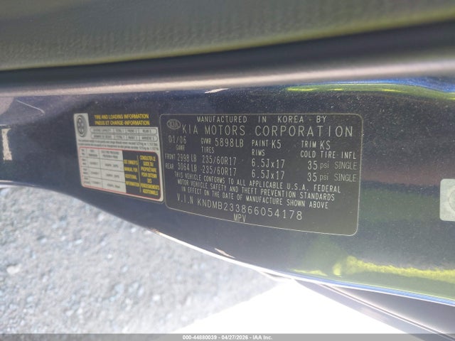 Продажа на аукционе авто 2006 Kia Sedona Ex/lx, vin: KNDMB233866054178, номер лота: 44880039