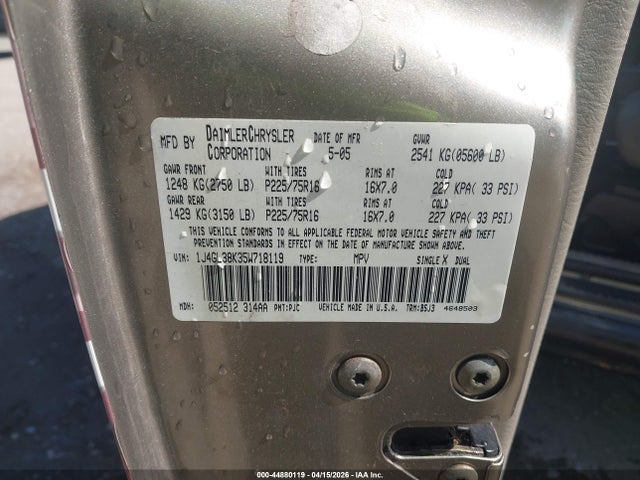 Aukcja sprzedaży 2005 Jeep Liberty Renegade, vin: 1J4GL38K35W718119, numer aukcji: 44880119