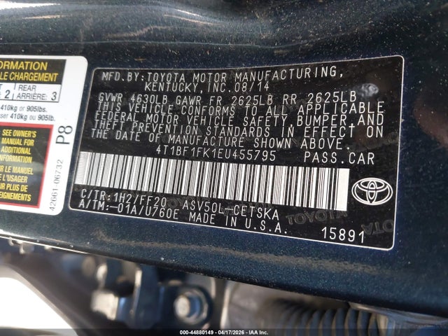 4T1BF1FK1EU455795 Toyota Camry Se Sport