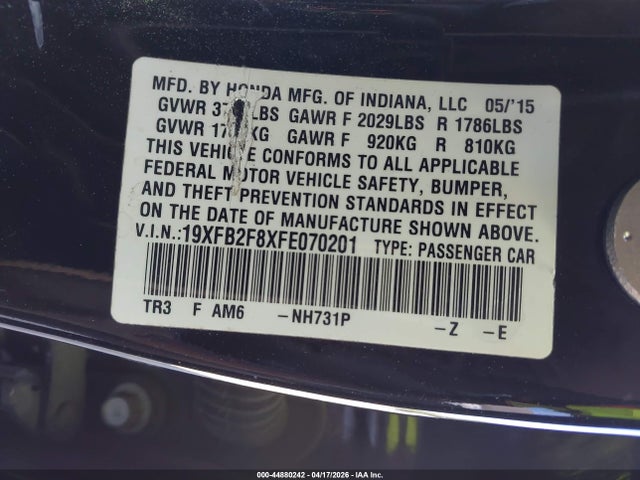 19XFB2F8XFE070201 Honda CIVIC EX