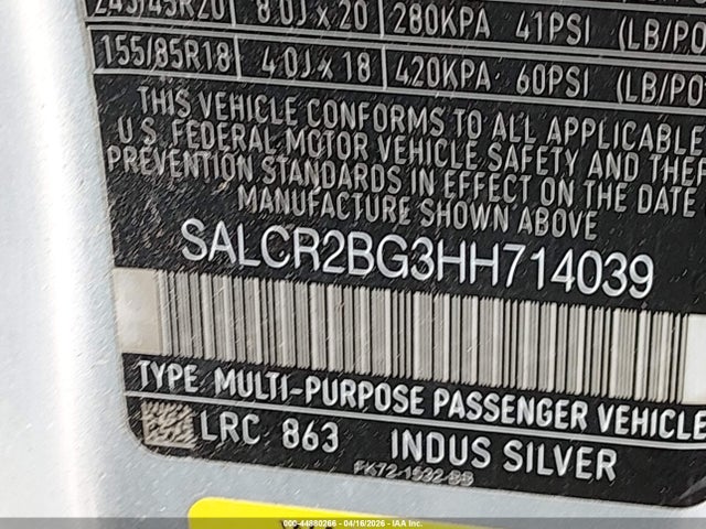 SALCR2BG3HH714039 Land Rover Discovery Sport Hse
