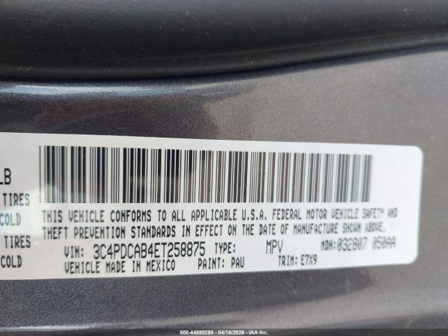 Aukcja sprzedaży 2014 Dodge Journey Se, vin: 3C4PDCAB4ET258875, numer aukcji: 44880280