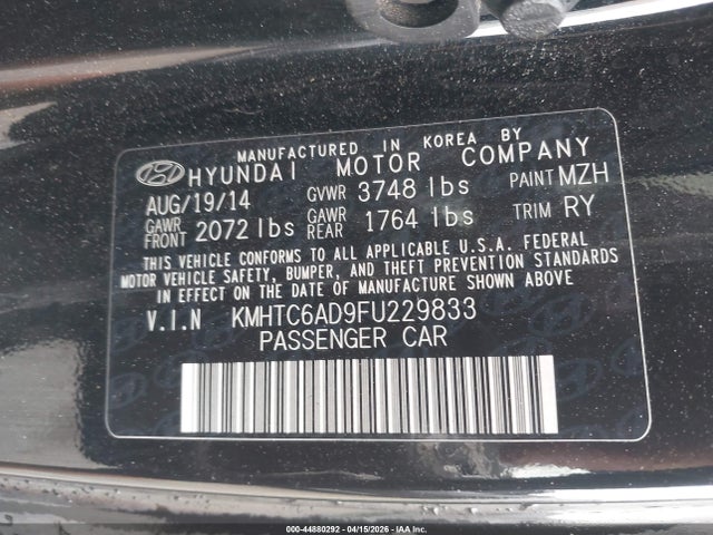 Продаж на аукціоні авто 2015 Hyundai Veloster, vin: KMHTC6AD9FU229833, номер лоту: 44880292
