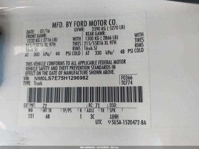 Ford Transit Connect Xl 2017 NM0LS7E75H1296982 Image 9